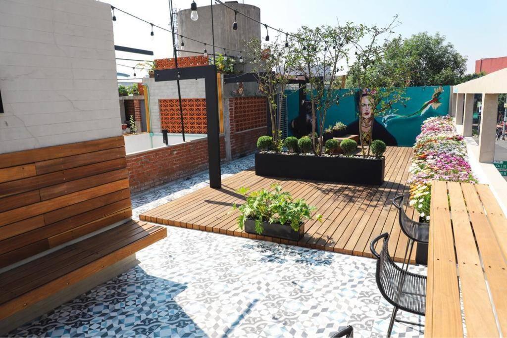 New Mex Inspired Bo-Ho Chic Apartment With Private Patio And Roof Terrace メキシコシティ エクステリア 写真